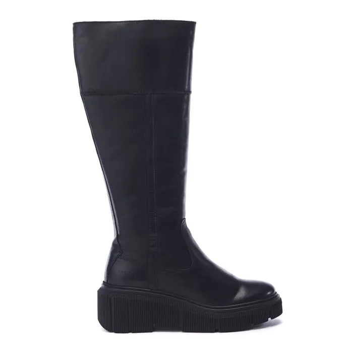 Knee High Boots Women Moda In Pelle Shoon Sh Rivers Black Leather