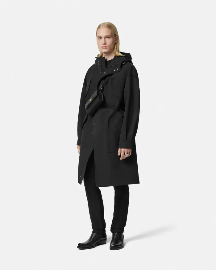 La Coupe Des Dieux Trench Coat Blackprint Men Versace Jackets and Coats