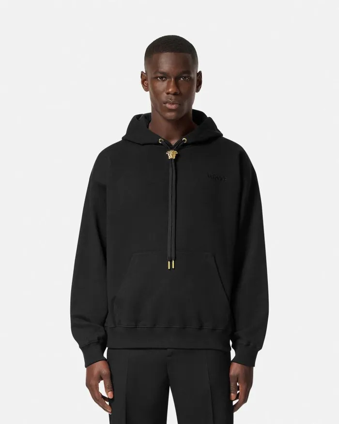 La Medusa Hoodie Black Men Versace Sweatshirts