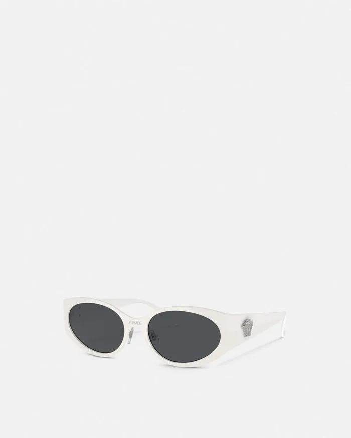 La Medusa Oval Sunglasses White Women Versace Sunglasses