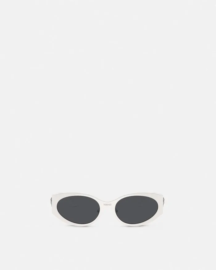 La Medusa Oval Sunglasses White Women Versace Sunglasses
