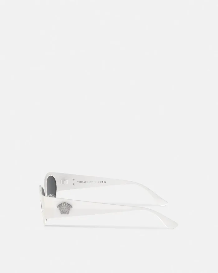 La Medusa Oval Sunglasses White Women Versace Sunglasses