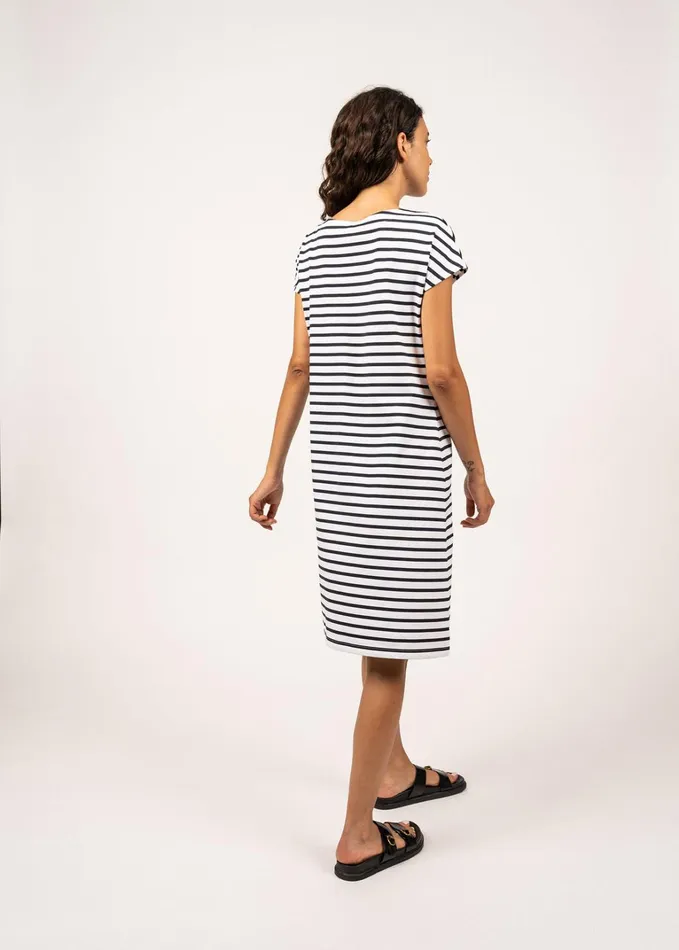 Lanveoc Dress With Drawstrings AntiUv Stretch Fabric Whitenavy Women Saint James Dresses Skirts and Pants