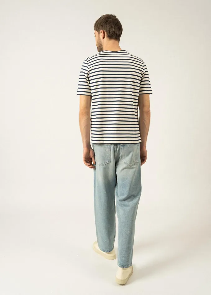 Levant Modern Breton Stripe Short Sleeve Shirt Soft Cotton Ecrunavy Women Saint James Breton Striped Shirts