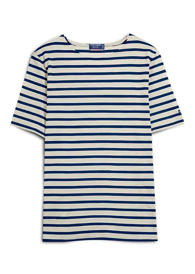Levant Modern Breton Stripe Short Sleeve Shirt Soft Cotton Ecrunavy Women Saint James Breton Striped Shirts