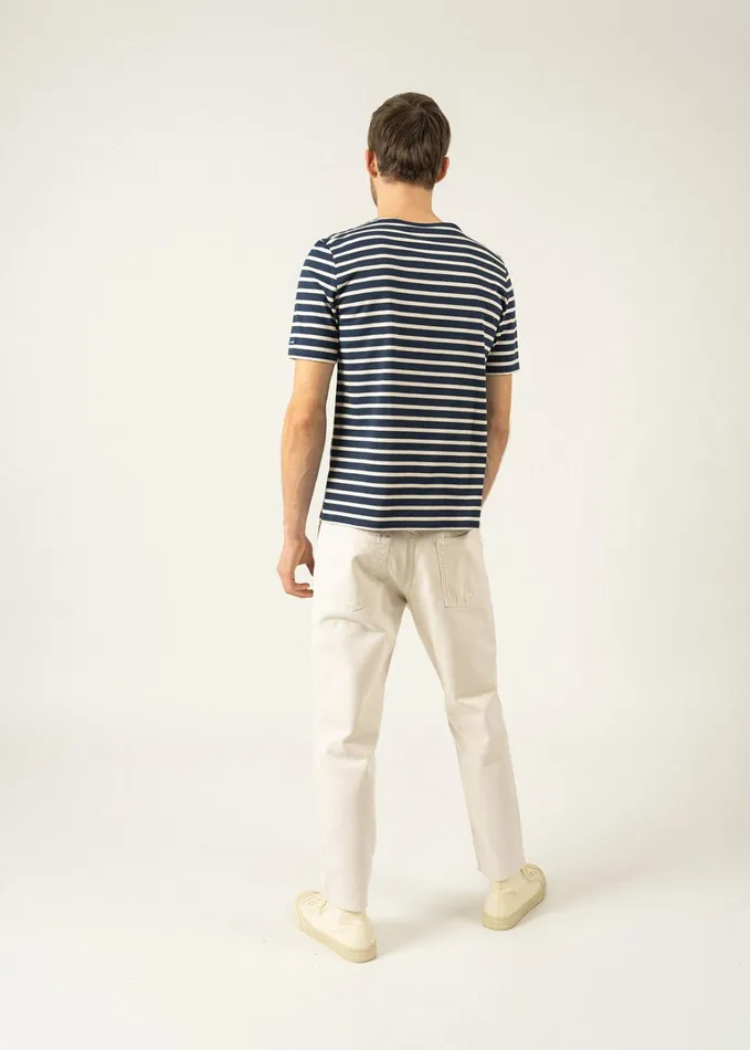 Levant Modern Breton Stripe Short Sleeve Shirt Soft Cotton Navyecru Women Saint James Breton Striped Shirts