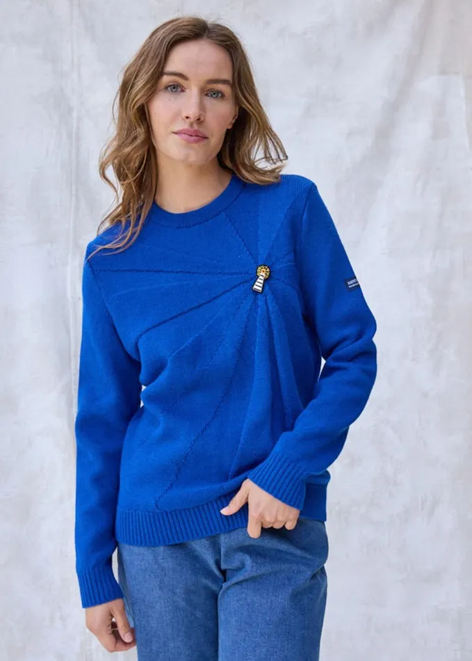 Lighthouse Wool Sweater With Lighthouse Brooch By Macon and Lesquoy Royalblue Women Saint James Sweaters Cardigans and Jackets Lighthouse Wool Sweater With Lighthouse Brooch By Macon and Lesquoy Royalblue Women Saint James Sweaters Cardigans and Jackets