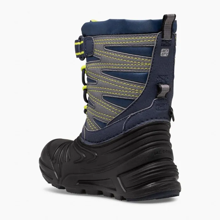 Little Snow Quest Lite 30 Jr Waterproof Navyblackgrey Kids Merrell Winter Boots