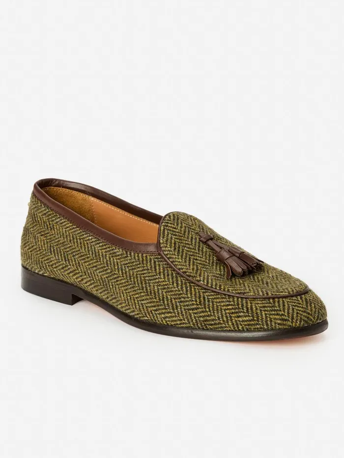 Loafers Men JMcLaughlin Oskar Loafers In Herringbone Brown