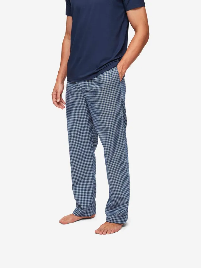 Lounge Pants Men Derek Rose Lounge Pants Braemar 32 Brushed Cotton Navy