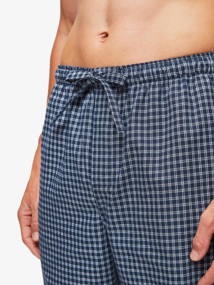 Lounge Pants Men Derek Rose Lounge Pants Braemar 32 Brushed Cotton Navy