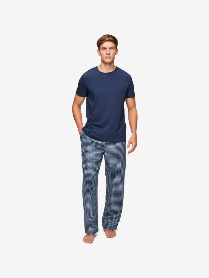 Lounge Pants Men Derek Rose Lounge Pants Braemar 32 Brushed Cotton Navy