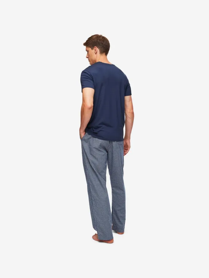 Lounge Pants Men Derek Rose Lounge Pants Braemar 32 Brushed Cotton Navy