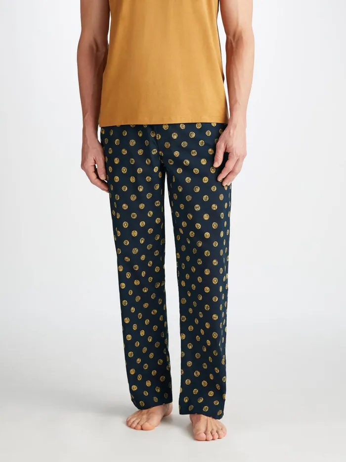 Lounge Pants Men Derek Rose Lounge Pants Ledbury 78 Cotton Batiste Navy
