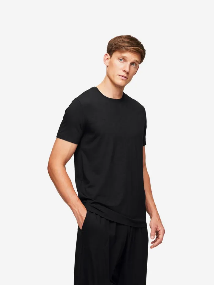 Lounge Shorts Men Derek Rose Lounge Shorts Basel Micro Modal Stretch Black