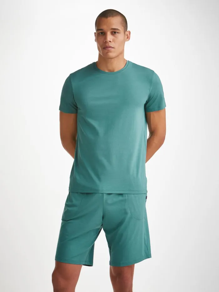Lounge Shorts Men Derek Rose Lounge Shorts Basel Micro Modal Stretch Teal