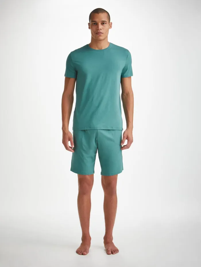 Lounge Shorts Men Derek Rose Lounge Shorts Basel Micro Modal Stretch Teal