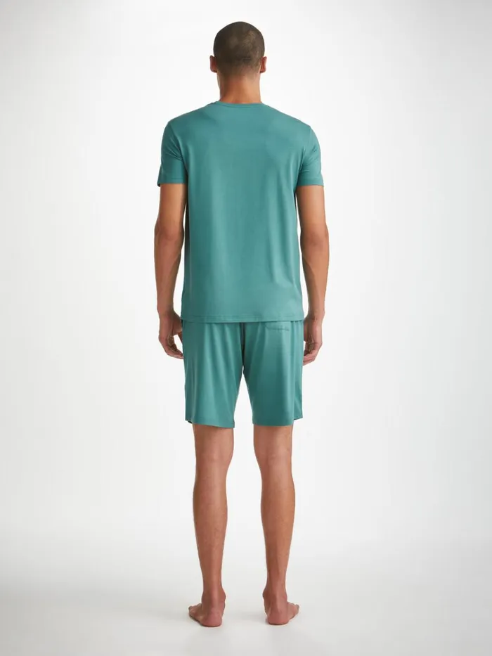 Lounge Shorts Men Derek Rose Lounge Shorts Basel Micro Modal Stretch Teal