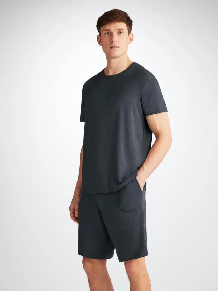 Lounge Shorts Men Derek Rose Lounge Shorts Marlowe Micro Modal Stretch Anthracite