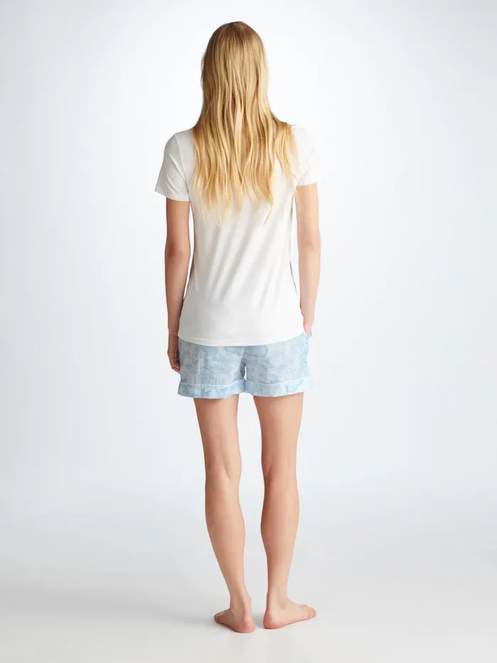 Lounge Shorts Women Derek Rose Lounge Shorts Ledbury 77 Cotton Batiste White