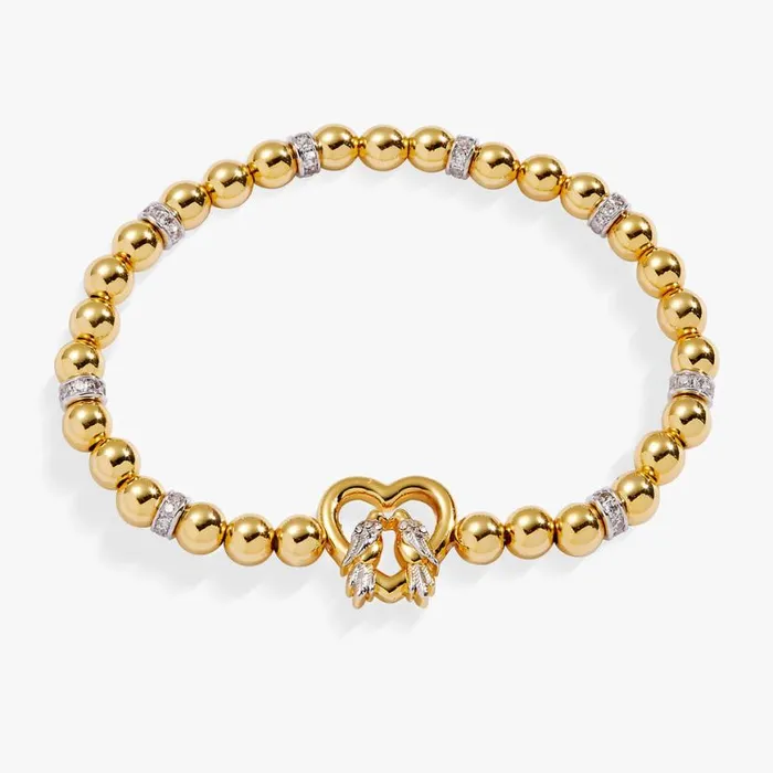 Love Birds Stretch Beaded Bracelet Two Tone Women Alex And Ani Love