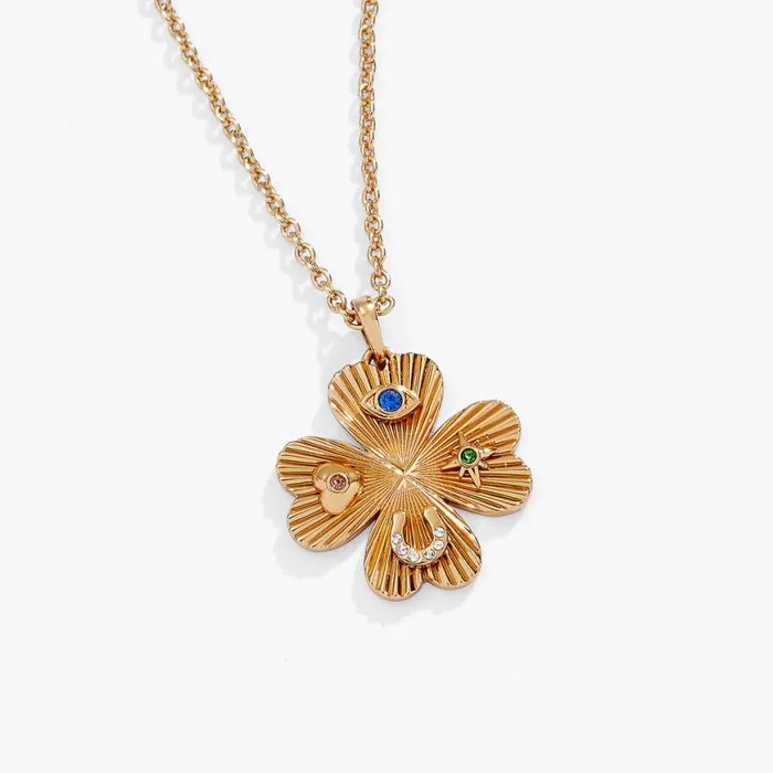 Lucky Four Leaf Clover Adjustable Necklace Gold Women Alex And Ani Luck Prosperity
