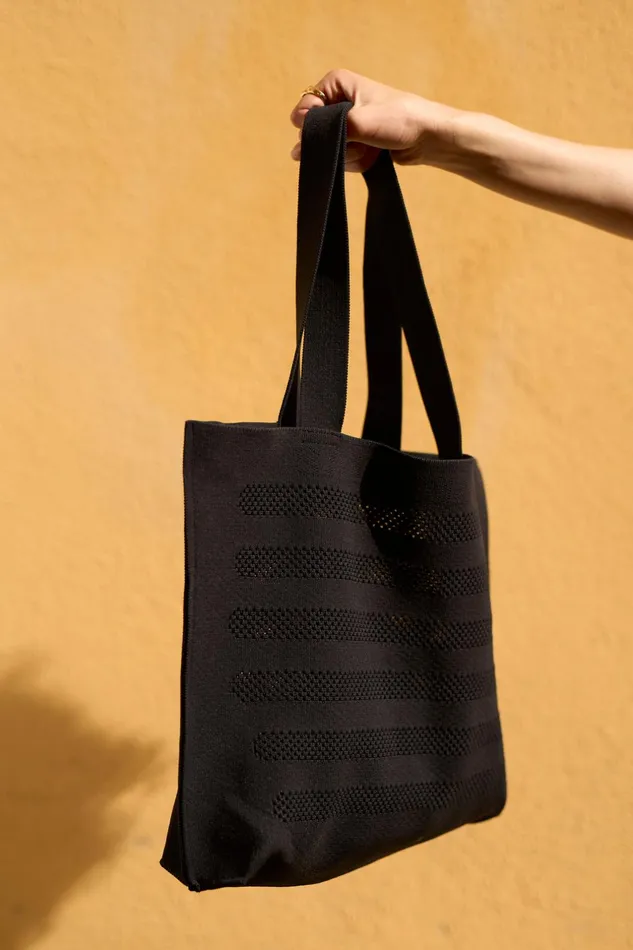 Maille Bag Striped Mesh Bag Black Women Saint James Bags