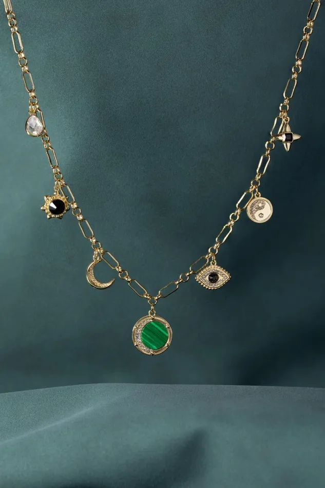Malachite Charm Necklace Gold Women Alex And Ani Necklaces Malachite Charm Necklace Gold Women Alex And Ani Necklaces