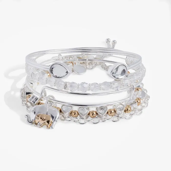Mama Elephant Bangle Set Of 5 Two Tone Women Alex And Ani Jewelry Sets