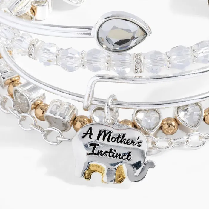 Mama Elephant Bangle Set Of 5 Two Tone Women Alex And Ani Jewelry Sets