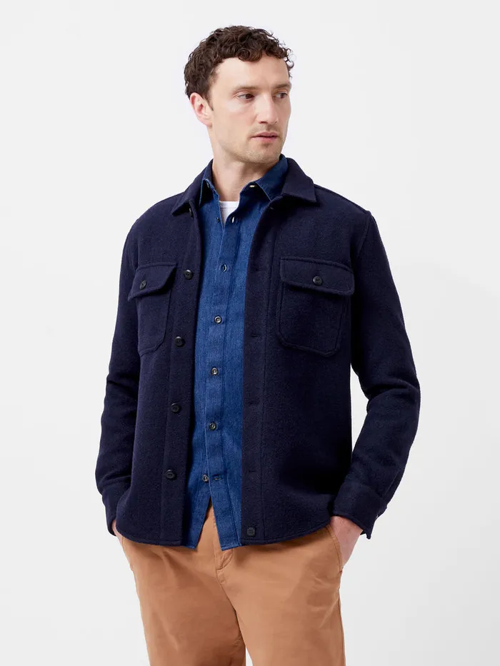 Man Coats and Jackets French Connection Brushed Overshirt Marine