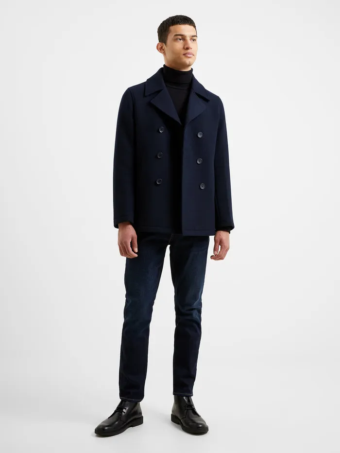 Man Coats and Jackets French Connection Double Breasted Peacoat Navy Man Coats and Jackets French Connection Double Breasted Peacoat Navy