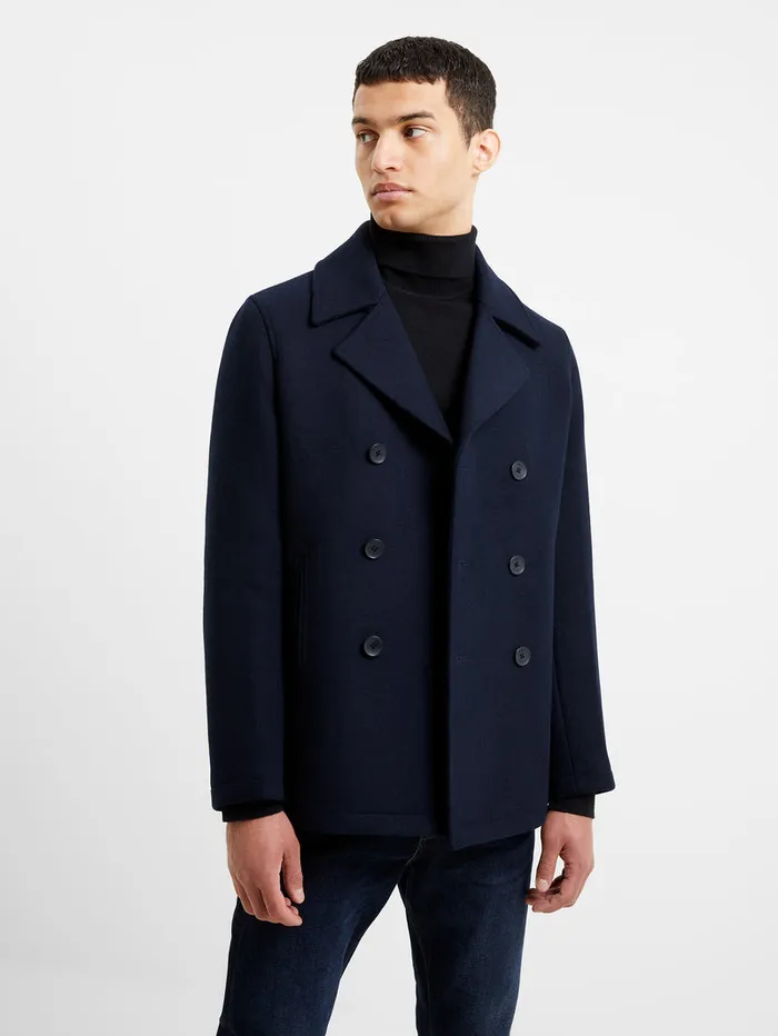 Man Coats and Jackets French Connection Double Breasted Peacoat Navy Man Coats and Jackets French Connection Double Breasted Peacoat Navy