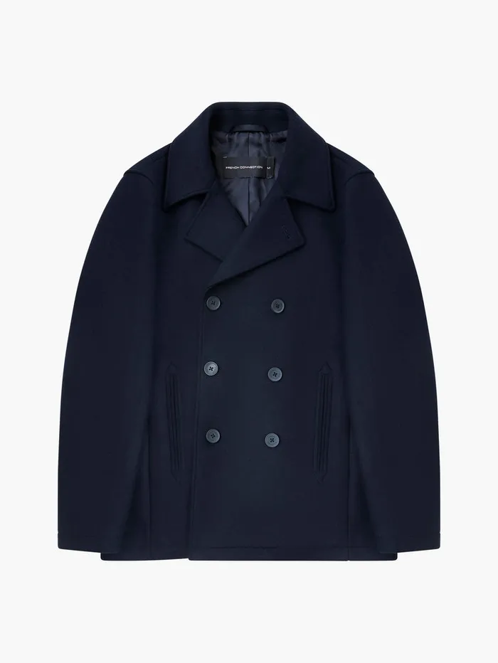 Man Coats and Jackets French Connection Double Breasted Peacoat Navy Man Coats and Jackets French Connection Double Breasted Peacoat Navy