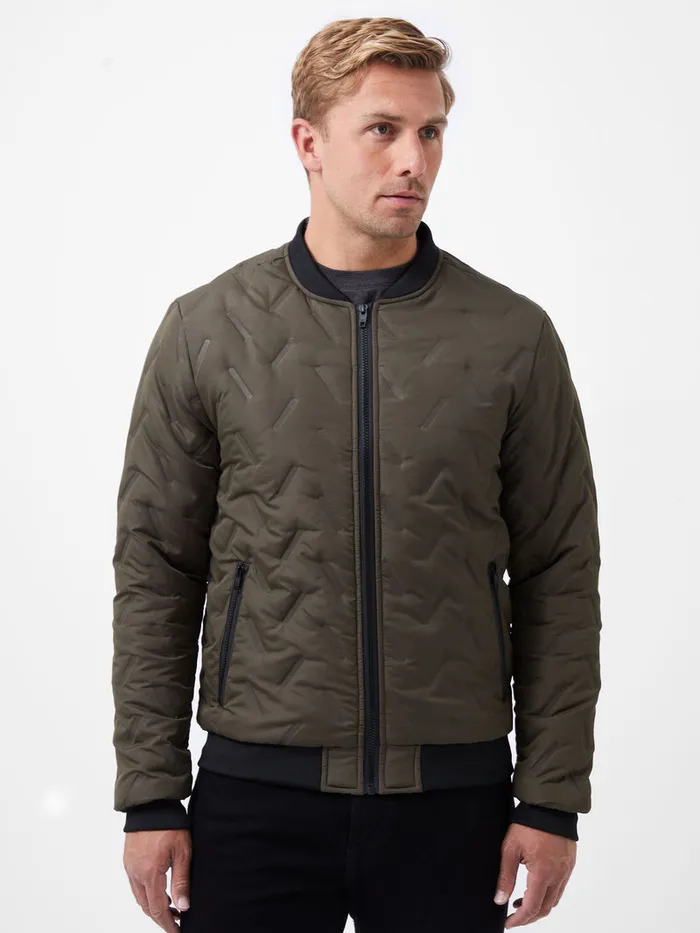 Man Coats and Jackets French Connection Puffer Bomber Jacket Olive