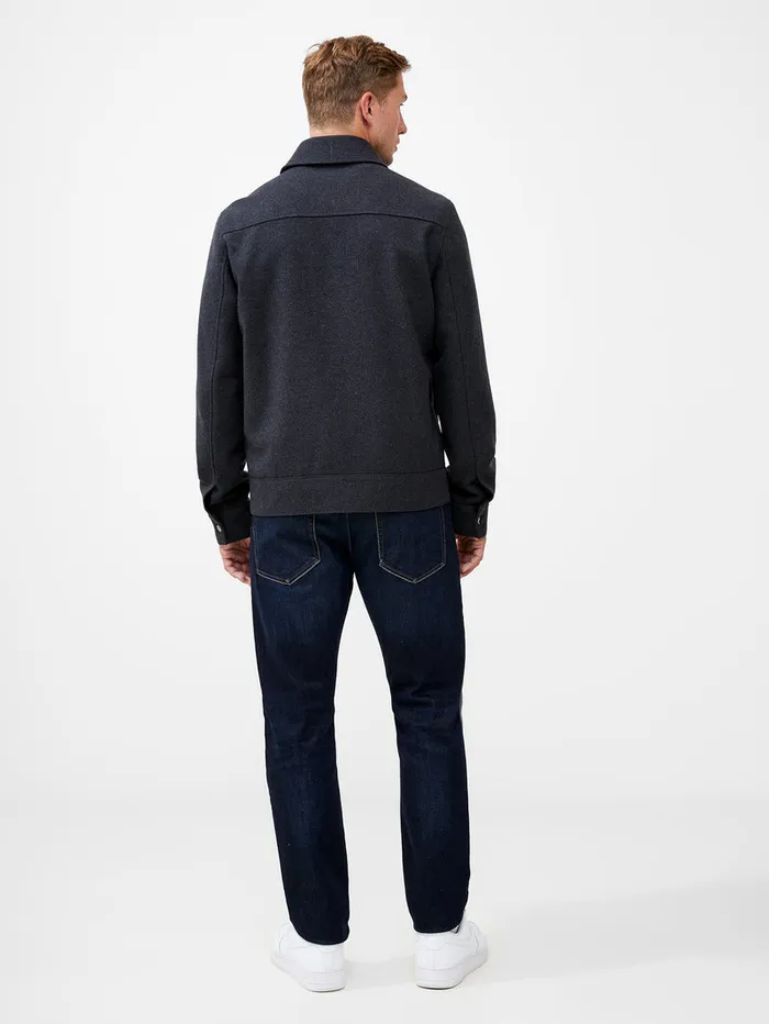 Man Coats and Jackets French Connection Wool Blend Blouson Coat Charcoal Mel Man Coats and Jackets French Connection Wool Blend Blouson Coat Charcoal Mel