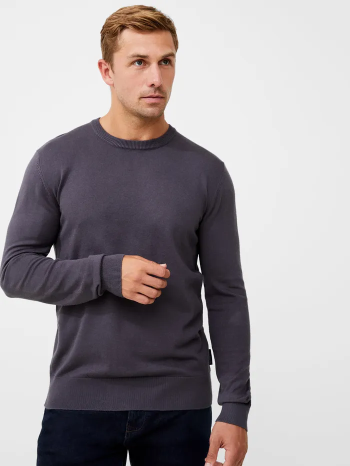 Man Jumpers and Cardigans French Connection Crew Neck Sweatshirt Forged Iron