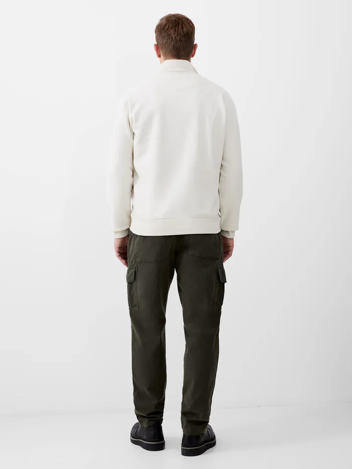 Man Jumpers and Cardigans French Connection Fleeceback Funnel Neck Half Zip Sweatshirt Ecru Man Jumpers and Cardigans French Connection Fleeceback Funnel Neck Half Zip Sweatshirt Ecru