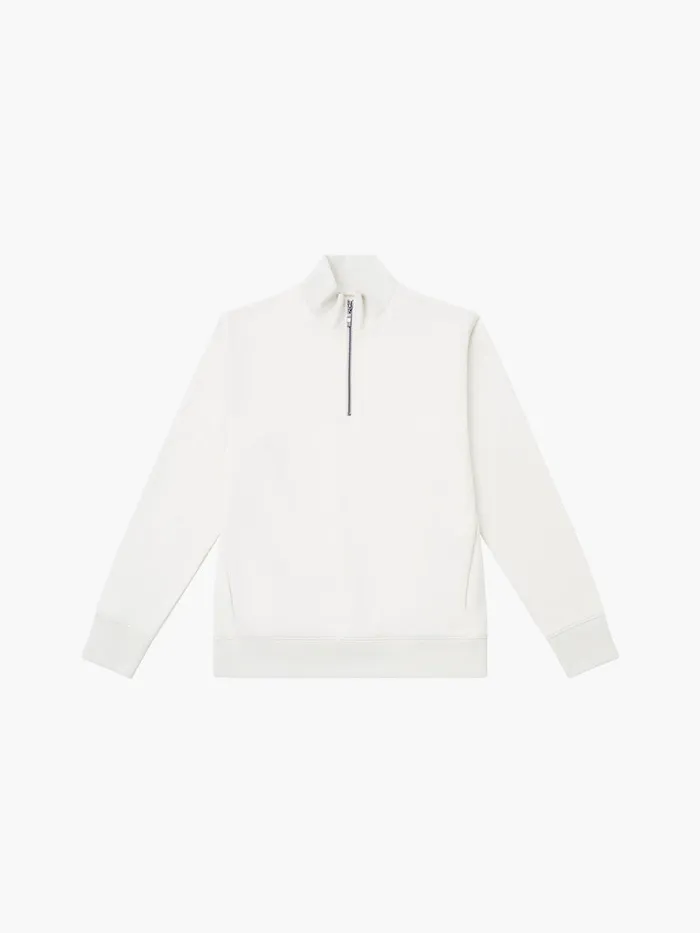 Man Jumpers and Cardigans French Connection Fleeceback Funnel Neck Half Zip Sweatshirt Ecru Man Jumpers and Cardigans French Connection Fleeceback Funnel Neck Half Zip Sweatshirt Ecru