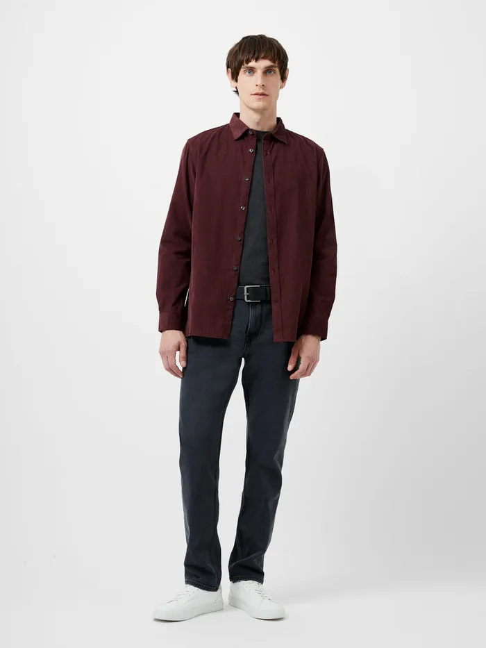 Man Shirts French Connection Baby Corduroy Shirt Burgundy Man Shirts French Connection Baby Corduroy Shirt Burgundy