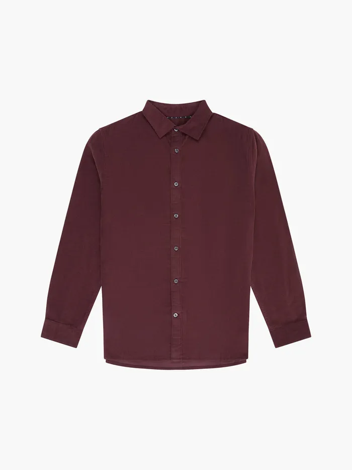 Man Shirts French Connection Baby Corduroy Shirt Burgundy Man Shirts French Connection Baby Corduroy Shirt Burgundy