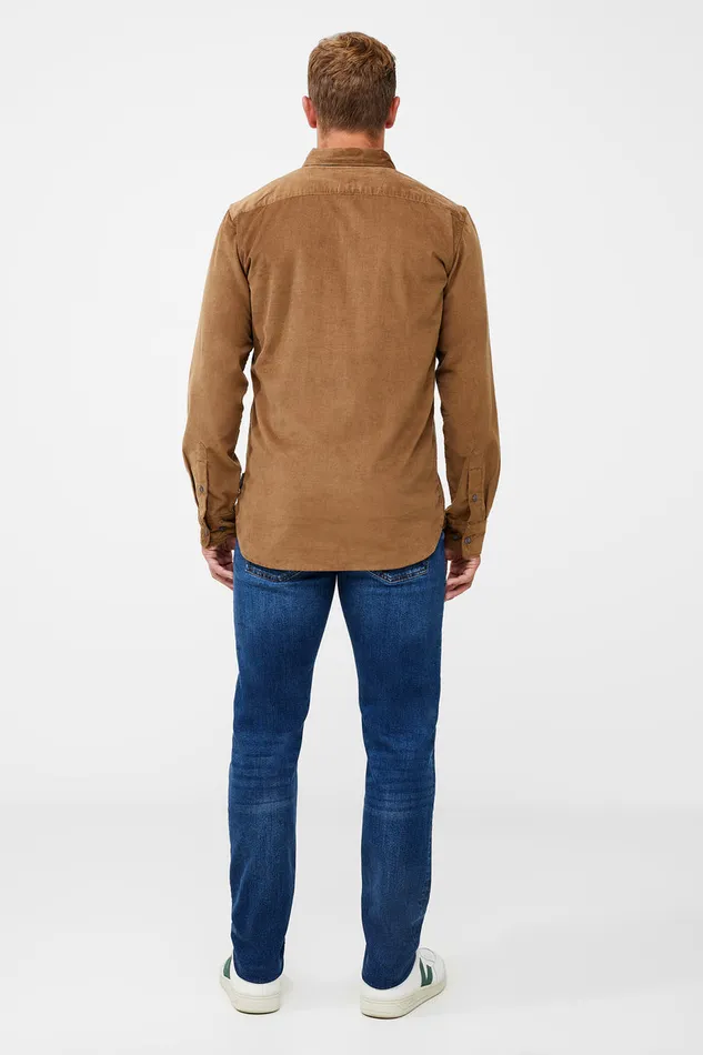 Man Shirts French Connection Cord Long Sleeve Shirt Sepia Man Shirts French Connection Cord Long Sleeve Shirt Sepia