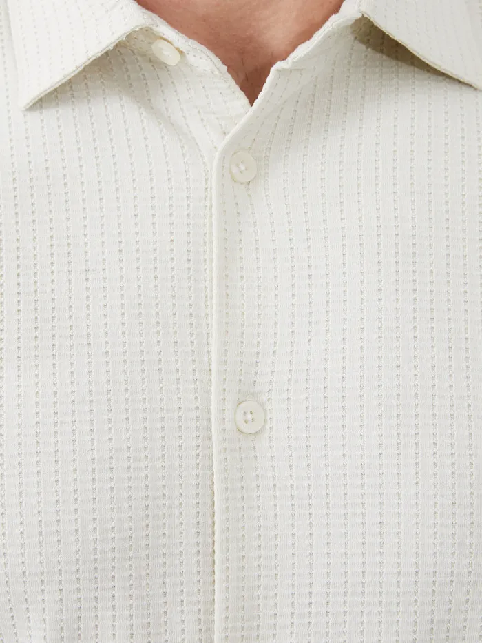 Man Shirts French Connection Ladder Texture Jersey Shirt Ecru Man Shirts French Connection Ladder Texture Jersey Shirt Ecru