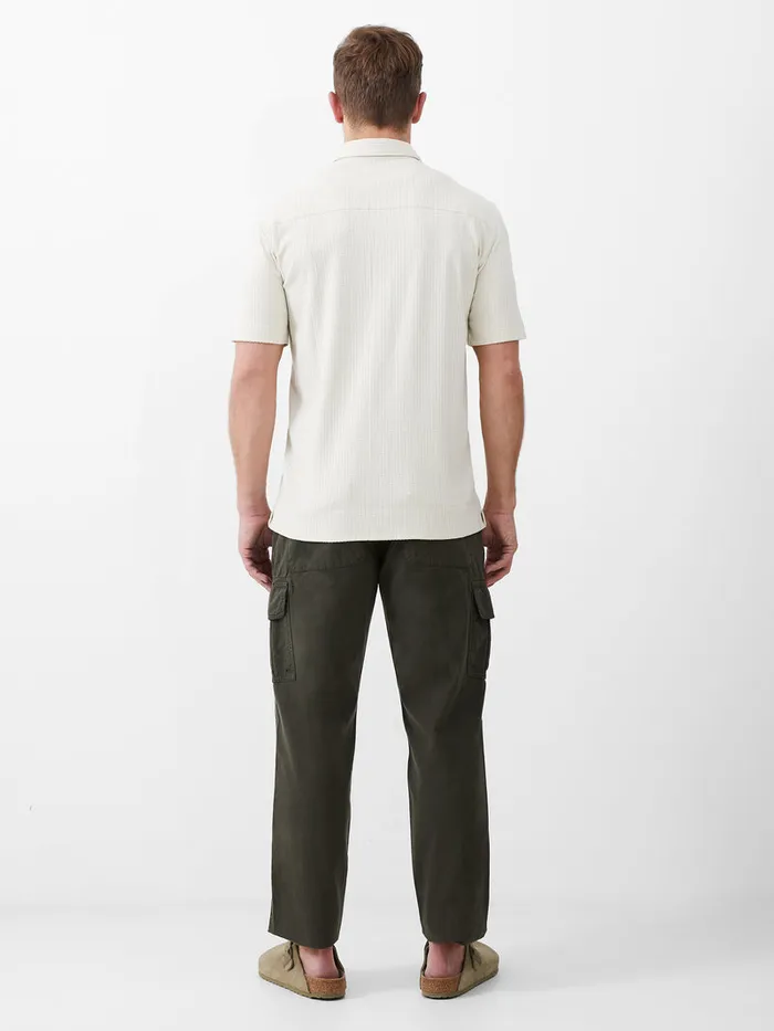 Man Shirts French Connection Ladder Texture Jersey Shirt Ecru Man Shirts French Connection Ladder Texture Jersey Shirt Ecru