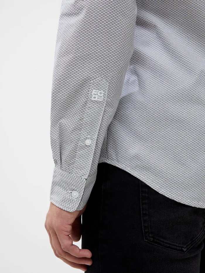Man Shirts French Connection Long Sleeve All Over Print Shirt Whiteblack Man Shirts French Connection Long Sleeve All Over Print Shirt Whiteblack