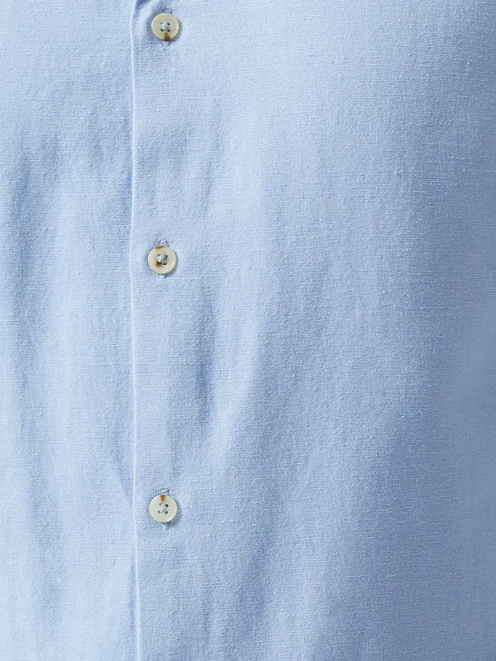 Man Shirts French Connection Long Sleeve Linen Blend Shirt Light Blue Man Shirts French Connection Long Sleeve Linen Blend Shirt Light Blue
