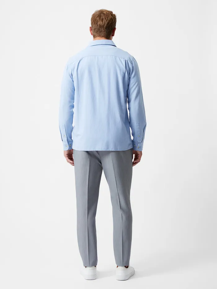 Man Shirts French Connection Long Sleeve Linen Blend Shirt Light Blue Man Shirts French Connection Long Sleeve Linen Blend Shirt Light Blue