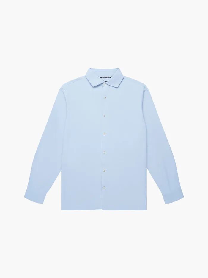 Man Shirts French Connection Long Sleeve Linen Blend Shirt Light Blue Man Shirts French Connection Long Sleeve Linen Blend Shirt Light Blue