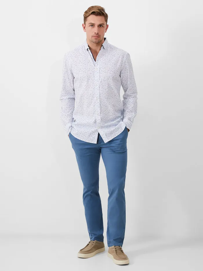 Man Shirts French Connection Long Sleeve Navy Trim Shirt Foliage Man Shirts French Connection Long Sleeve Navy Trim Shirt Foliage