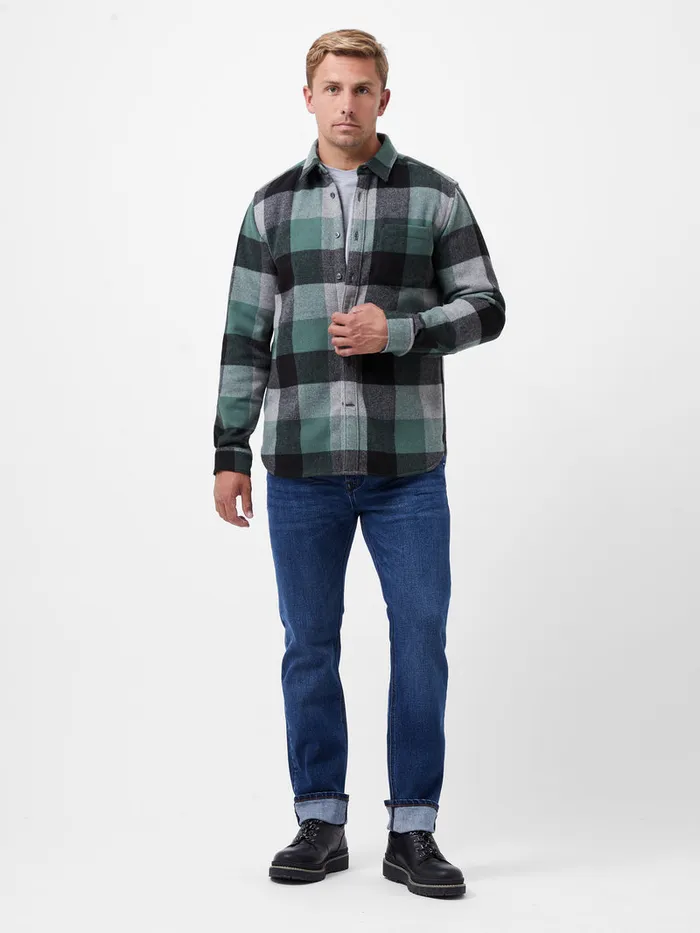 Man Shirts French Connection Neve Check Shirt Green Check